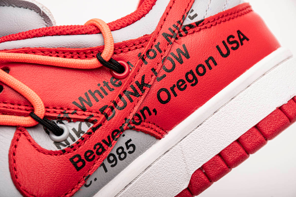 OFF White X Nike Dunk Low University Red